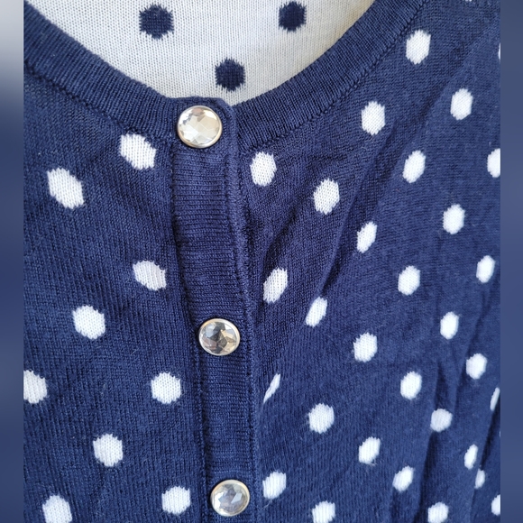 Navy & White Polka Dot Cardigan - Picture 2 of 5